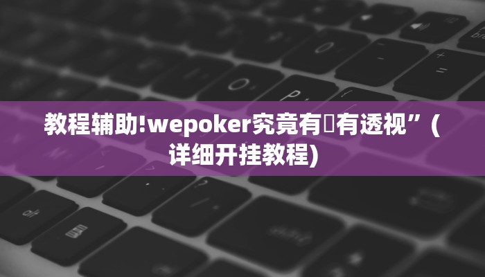 教程辅助!wepoker究竟有沒有透视”(详细开挂教程)