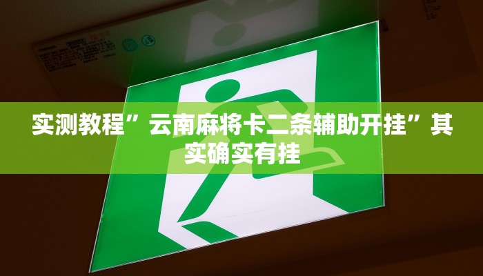 实测教程”云南麻将卡二条辅助开挂”其实确实有挂