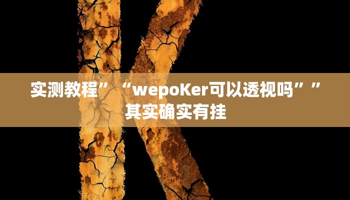实测教程”“wepoKer可以透视吗””其实确实有挂
