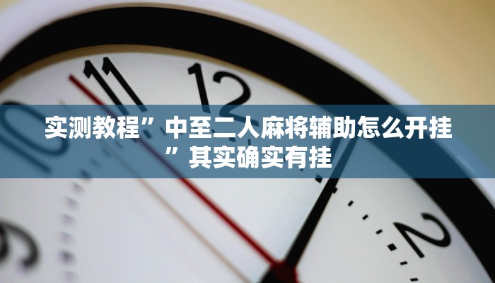 实测教程”中至二人麻将辅助怎么开挂”其实确实有挂
