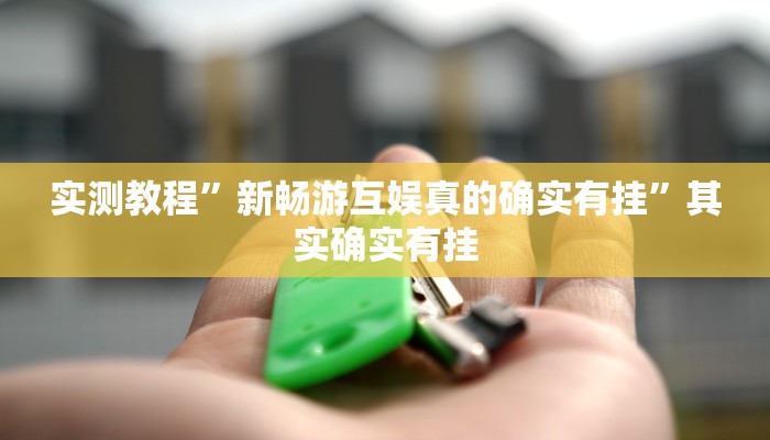 实测教程”新畅游互娱真的确实有挂”其实确实有挂
