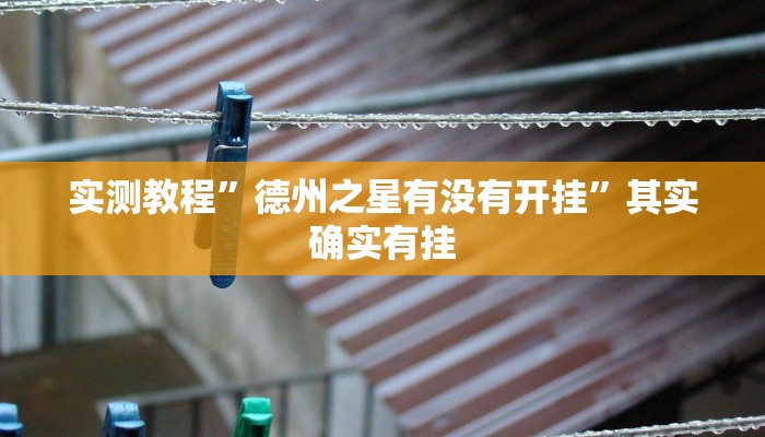 实测教程”德州之星有没有开挂”其实确实有挂
