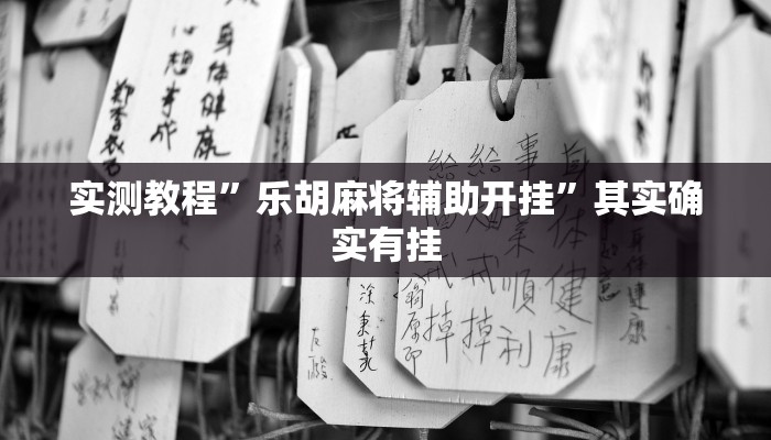 实测教程”乐胡麻将辅助开挂”其实确实有挂