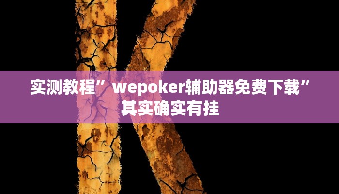 实测教程”wepoker辅助器免费下载”其实确实有挂