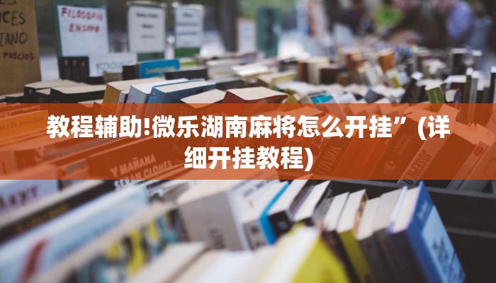 教程辅助!微乐湖南麻将怎么开挂”(详细开挂教程)