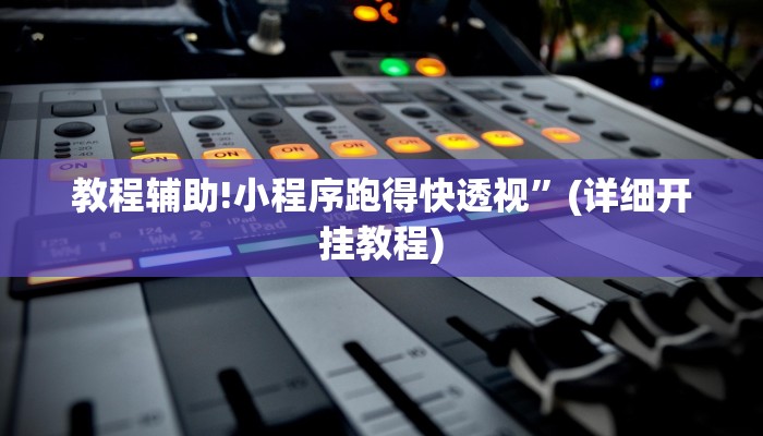 教程辅助!小程序跑得快透视”(详细开挂教程)