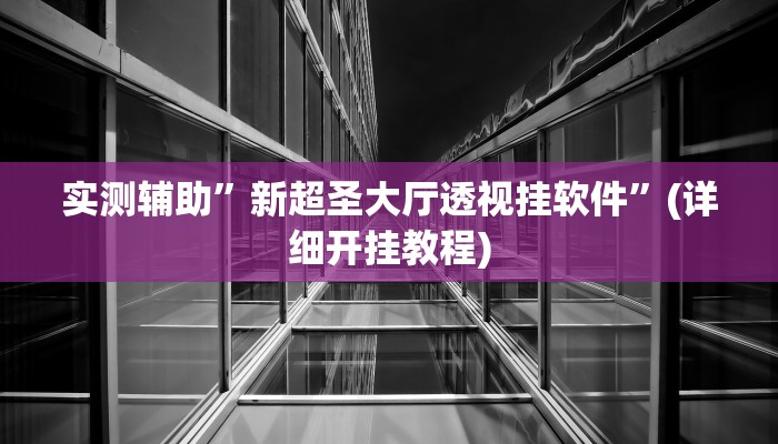 实测辅助”新超圣大厅透视挂软件”(详细开挂教程)