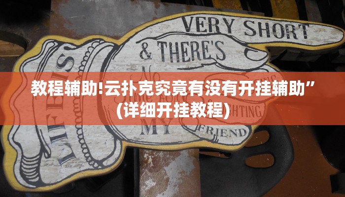 教程辅助!云扑克究竟有没有开挂辅助”(详细开挂教程)