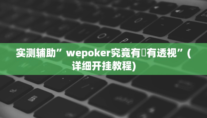 实测辅助”wepoker究竟有沒有透视”(详细开挂教程)