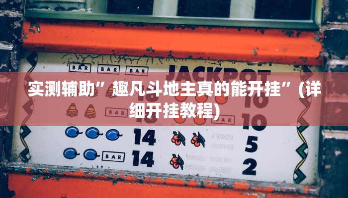 实测辅助”趣凡斗地主真的能开挂”(详细开挂教程)