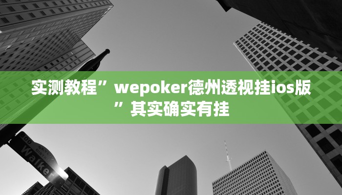 实测教程”wepoker德州透视挂ios版”其实确实有挂