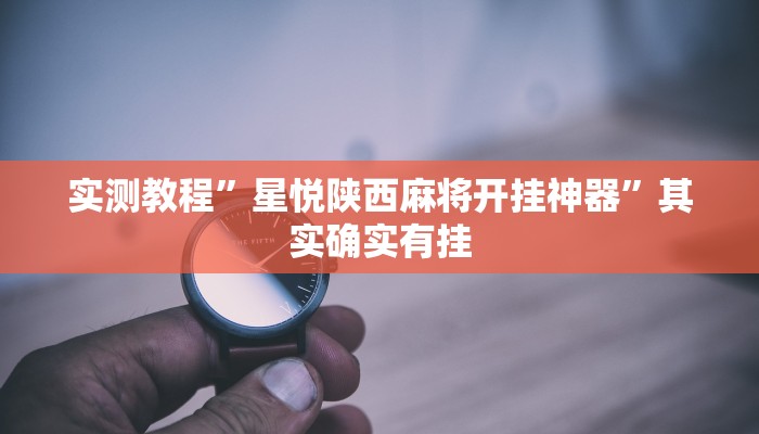 实测教程”星悦陕西麻将开挂神器”其实确实有挂