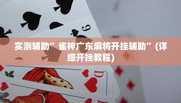 实测辅助”雀神广东麻将开挂辅助”(详细开挂教程)