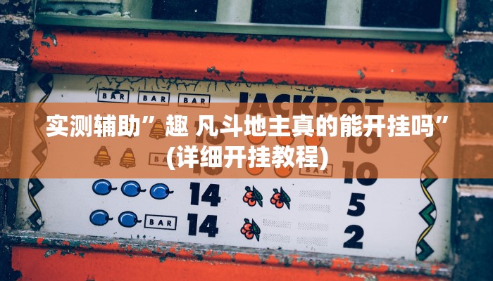 实测辅助”趣 凡斗地主真的能开挂吗”(详细开挂教程)