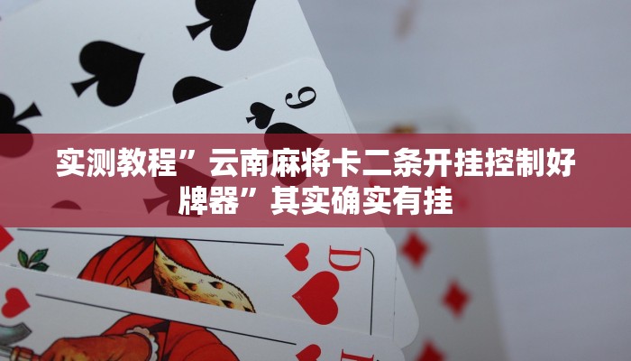实测教程”云南麻将卡二条开挂控制好牌器”其实确实有挂