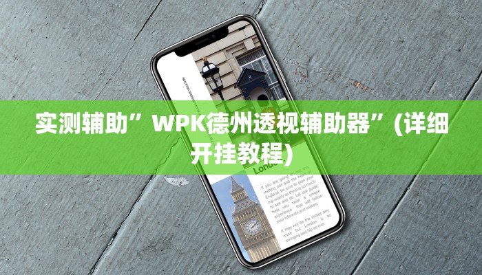 实测辅助”WPK德州透视辅助器”(详细开挂教程)