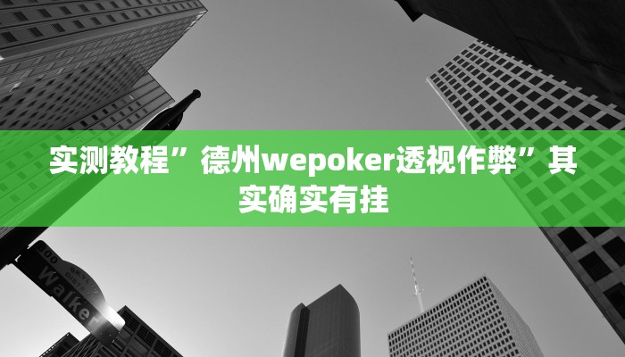 实测教程”德州wepoker透视作弊”其实确实有挂