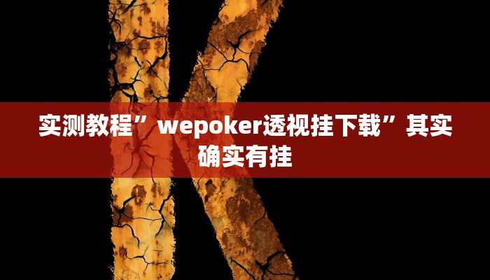 实测教程”wepoker透视挂下载”其实确实有挂
