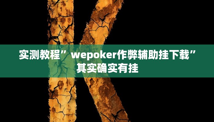 实测教程”wepoker作弊辅助挂下载”其实确实有挂
