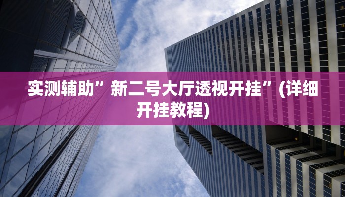 实测辅助”新二号大厅透视开挂”(详细开挂教程)