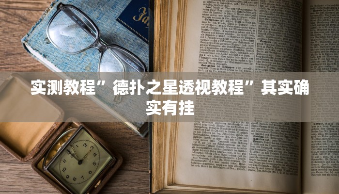 实测教程”德扑之星透视教程”其实确实有挂