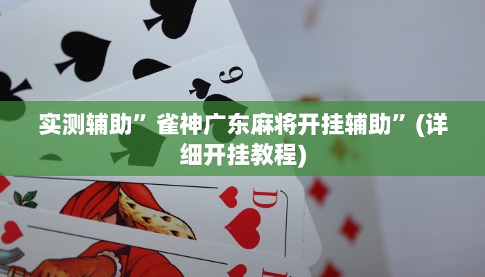 实测辅助”雀神广东麻将开挂辅助”(详细开挂教程)