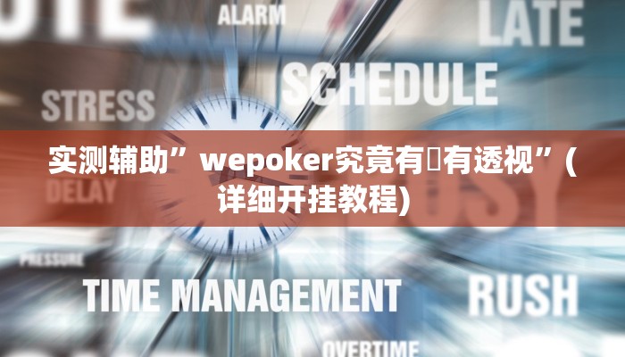 实测辅助”wepoker究竟有沒有透视”(详细开挂教程)