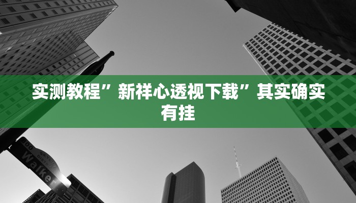 实测教程”新祥心透视下载”其实确实有挂