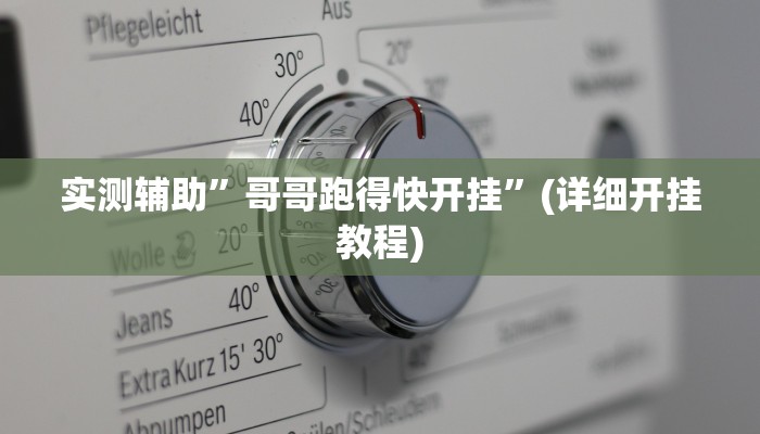 实测辅助”哥哥跑得快开挂”(详细开挂教程)