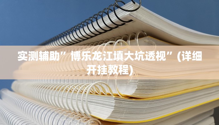 实测辅助”博乐龙江填大坑透视”(详细开挂教程)