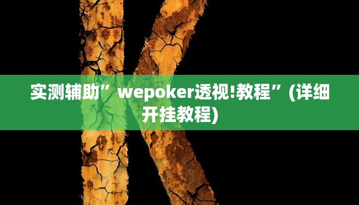 实测辅助”wepoker透视!教程”(详细开挂教程)