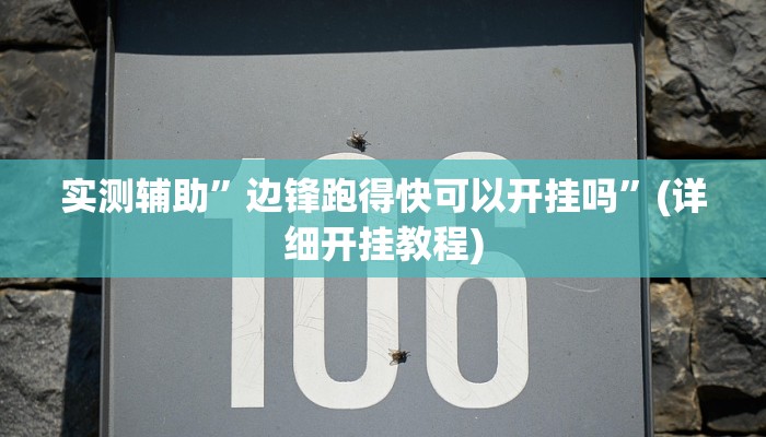 实测辅助”边锋跑得快可以开挂吗”(详细开挂教程)