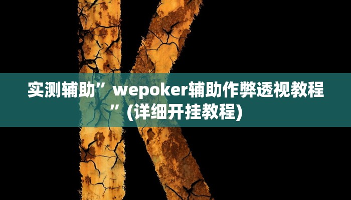 实测辅助”wepoker辅助作弊透视教程”(详细开挂教程)