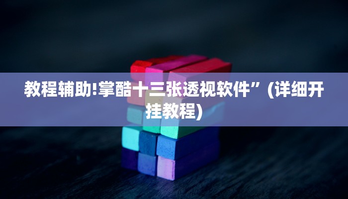 教程辅助!掌酷十三张透视软件”(详细开挂教程)