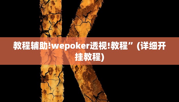 教程辅助!wepoker透视!教程”(详细开挂教程)