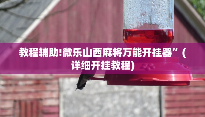 教程辅助!微乐山西麻将万能开挂器”(详细开挂教程)