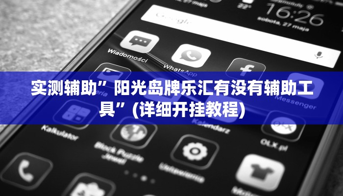实测辅助”阳光岛牌乐汇有没有辅助工具”(详细开挂教程)