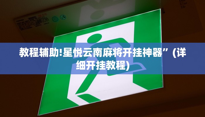 教程辅助!星悦云南麻将开挂神器”(详细开挂教程)