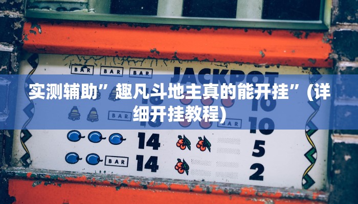 实测辅助”趣凡斗地主真的能开挂”(详细开挂教程)