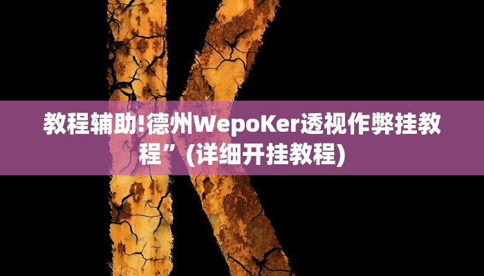 教程辅助!德州WepoKer透视作弊挂教程”(详细开挂教程)