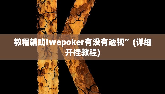 教程辅助!wepoker有没有透视”(详细开挂教程)