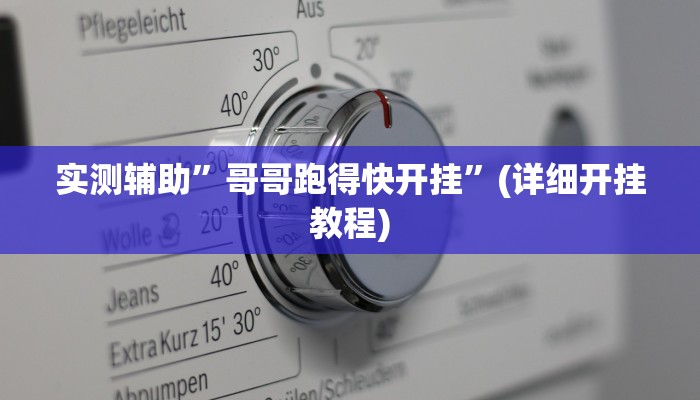 实测辅助”哥哥跑得快开挂”(详细开挂教程)