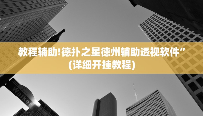 教程辅助!德扑之星德州辅助透视软件”(详细开挂教程)