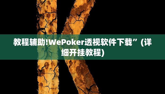 教程辅助!WePoker透视软件下载”(详细开挂教程)