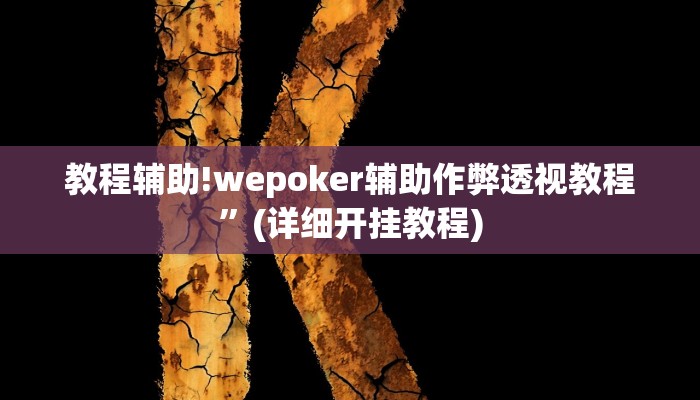教程辅助!wepoker辅助作弊透视教程”(详细开挂教程)