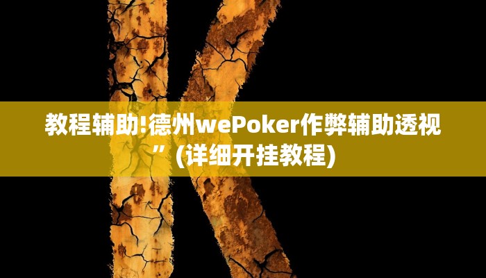 教程辅助!德州wePoker作弊辅助透视”(详细开挂教程)