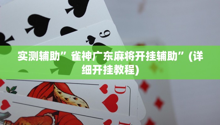 实测辅助”雀神广东麻将开挂辅助”(详细开挂教程)