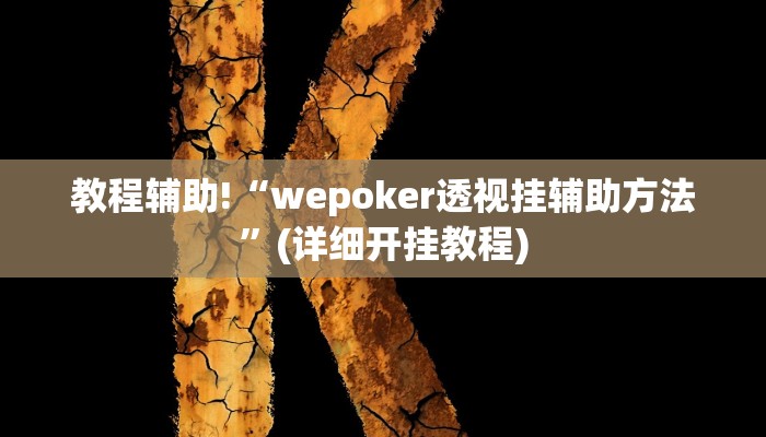 教程辅助!“wepoker透视挂辅助方法”(详细开挂教程)