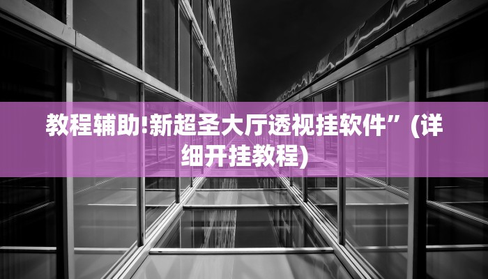 教程辅助!新超圣大厅透视挂软件”(详细开挂教程)