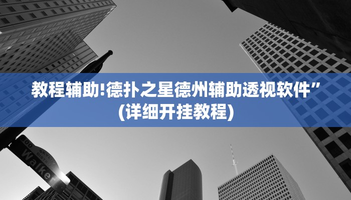 教程辅助!德扑之星德州辅助透视软件”(详细开挂教程)